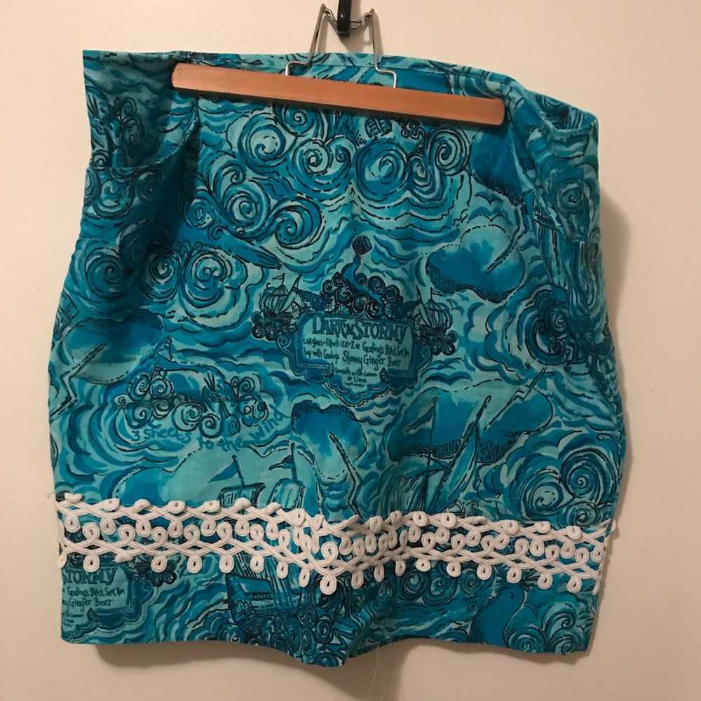 Lilly Pulitzer Dark N Stormy print skirt